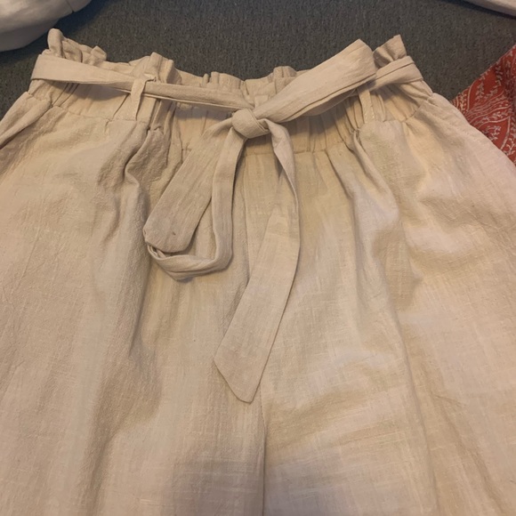 Linen paper bag pants - Picture 1 of 2